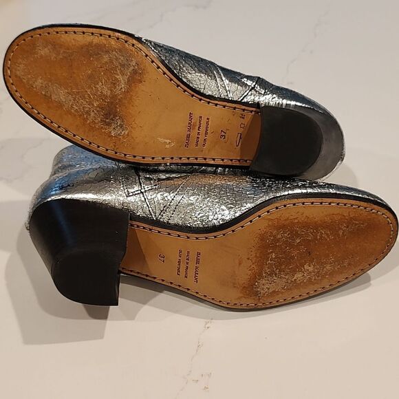 Isabel Marant Silver Metallic Dicker  Leather Ankle Boots - Picture 7 of 10